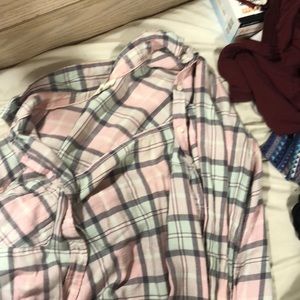 Pink/teal flannel